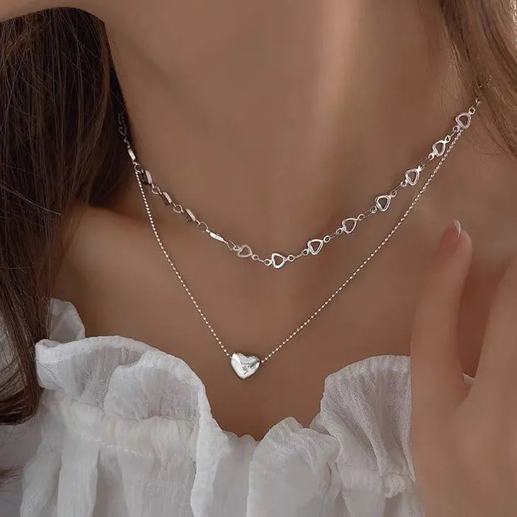 Falling In Love Silver Necklace
