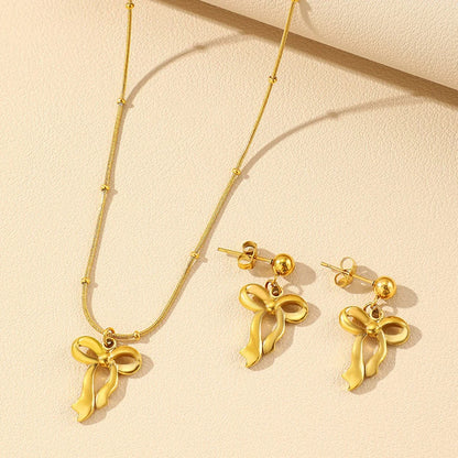 Golden Bow Elegance Jewelry Set