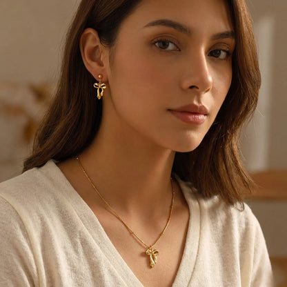 Golden Bow Elegance Jewelry Set