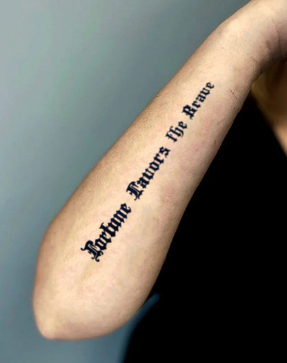 Semi Permanenet TaTToo - ( Fortune favors the brave )30 Days