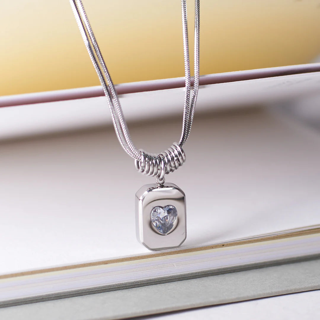 Sweetheart Vintage Silver Necklace