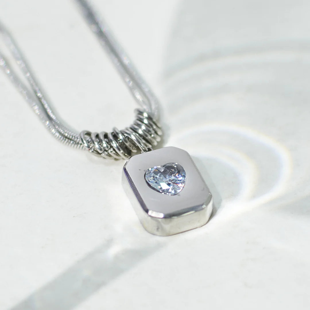 Sweetheart Vintage Silver Necklace