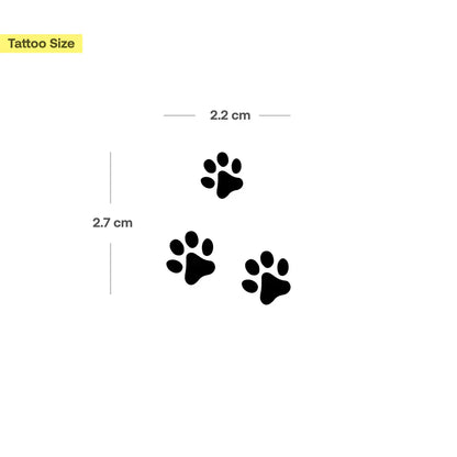 Paw Trio Filled Tattoo