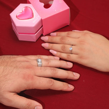 Radiant Spark Crystal Ring for Couple