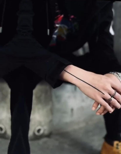 Black Line Long Temporary Tattoo 30 days