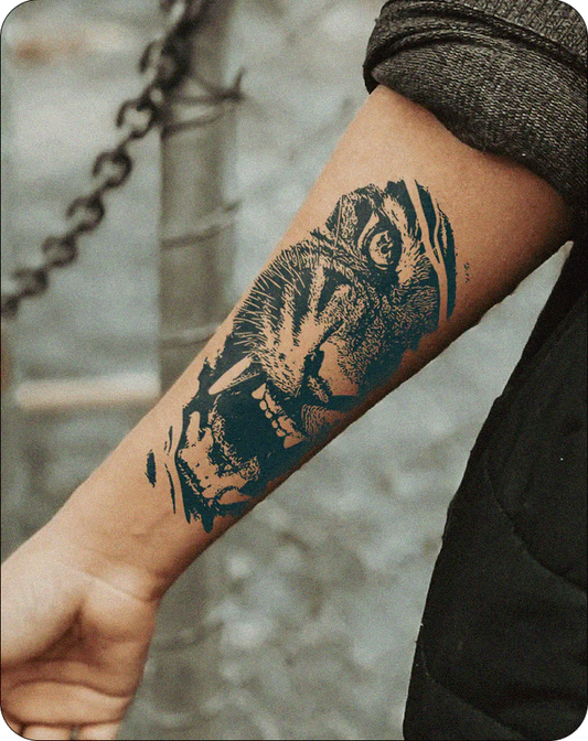 Angry Tiger tattoos