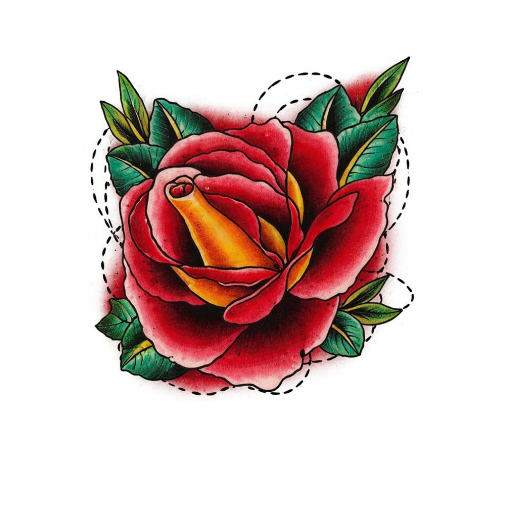 COLOURED ROSE PETAL ( Temporary tattoo )
